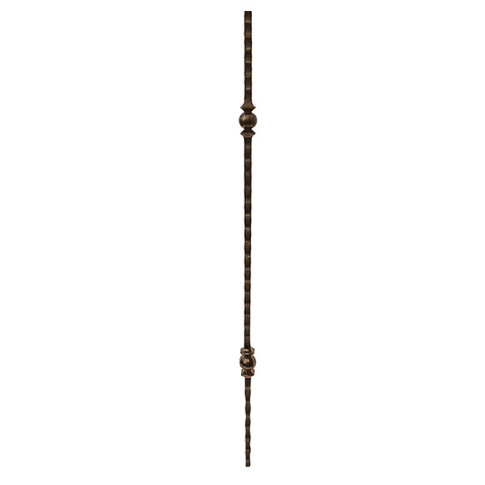 Double Ball Hammer 1/2" Solid Square Shaft Baluster (Burnt Penny) Mister Baluster