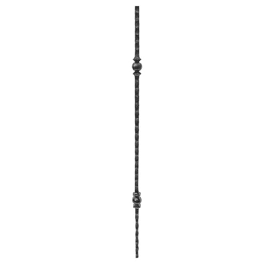 Double Ball Hammer 1/2" Solid Square Shaft Baluster (Silver Vein)
