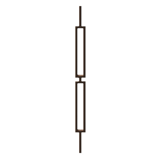 Double Rectangle 1/2" Hollow Metal Insert Square Shaft Baluster (Burnt Penny) Mister Baluster