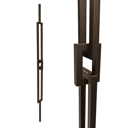 Double Rectangle Link 1/2" Hollow Metal Insert Square Shaft Baluster (Burnt Penny) Mister Baluster