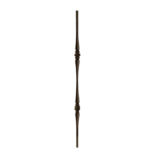 Double Spoon 1/2" Solid Square Shaft Baluster (Burnt Penny) Mister Baluster