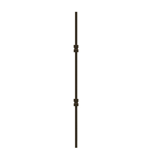 Double Square Collar 1/2" Hollow Metal Insert Square Shaft Baluster (Burnt Penny) Mister Baluster