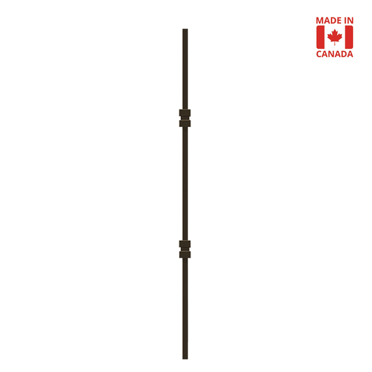 Double Square Collar 1/2" Solid Square Shaft Baluster (Burnt Penny) Mister Baluster