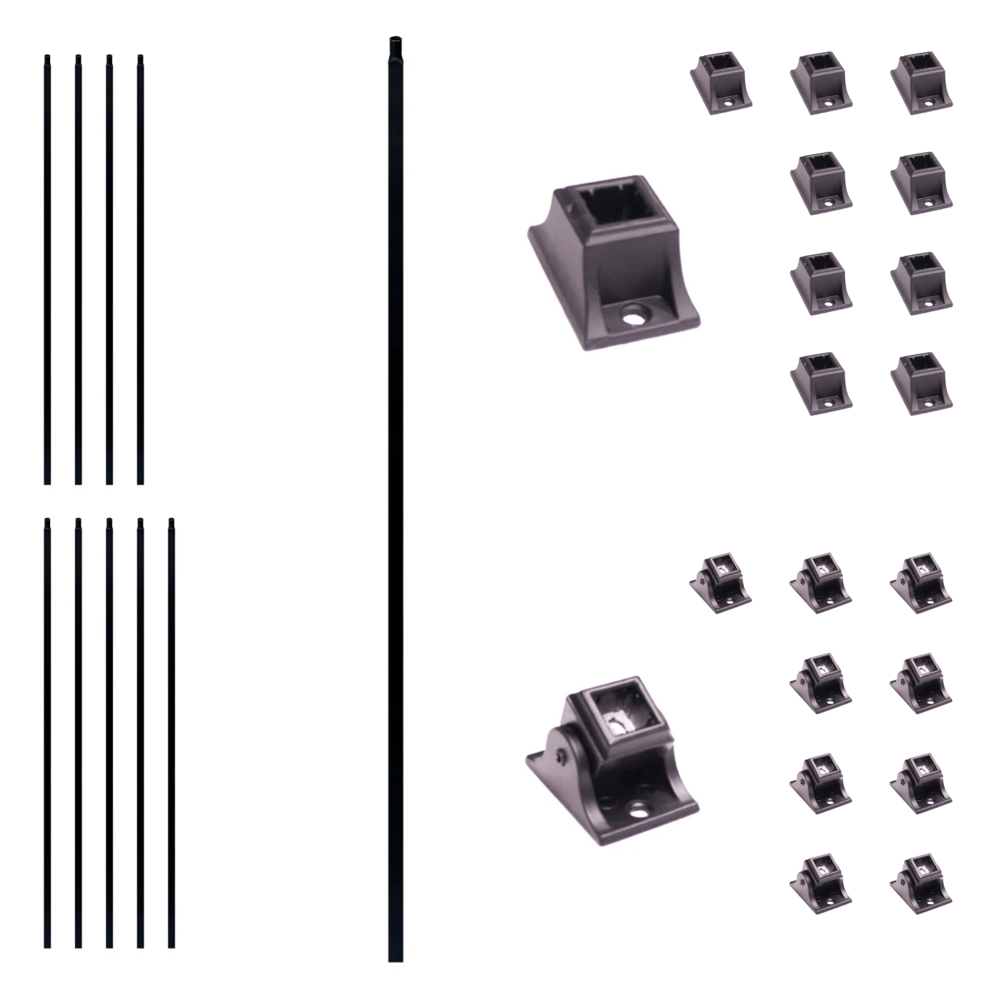 Easy Install Kit - 10 Balusters + 20 Screw Down Shoes (No Holes Drilled)