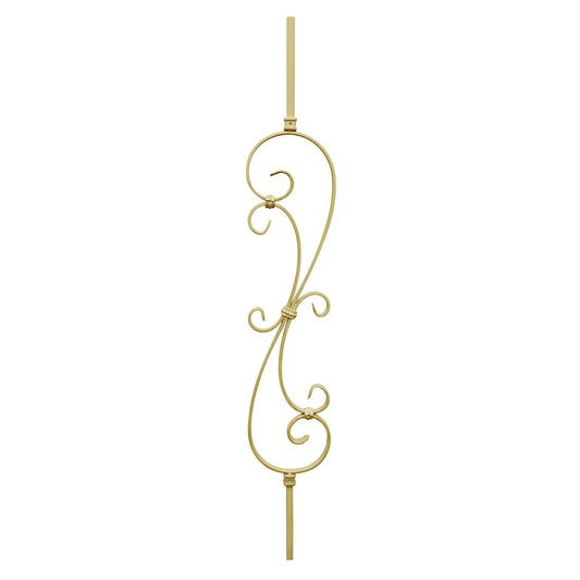 Flower 1/2" Solid Square Shaft Baluster (Brass Gold)