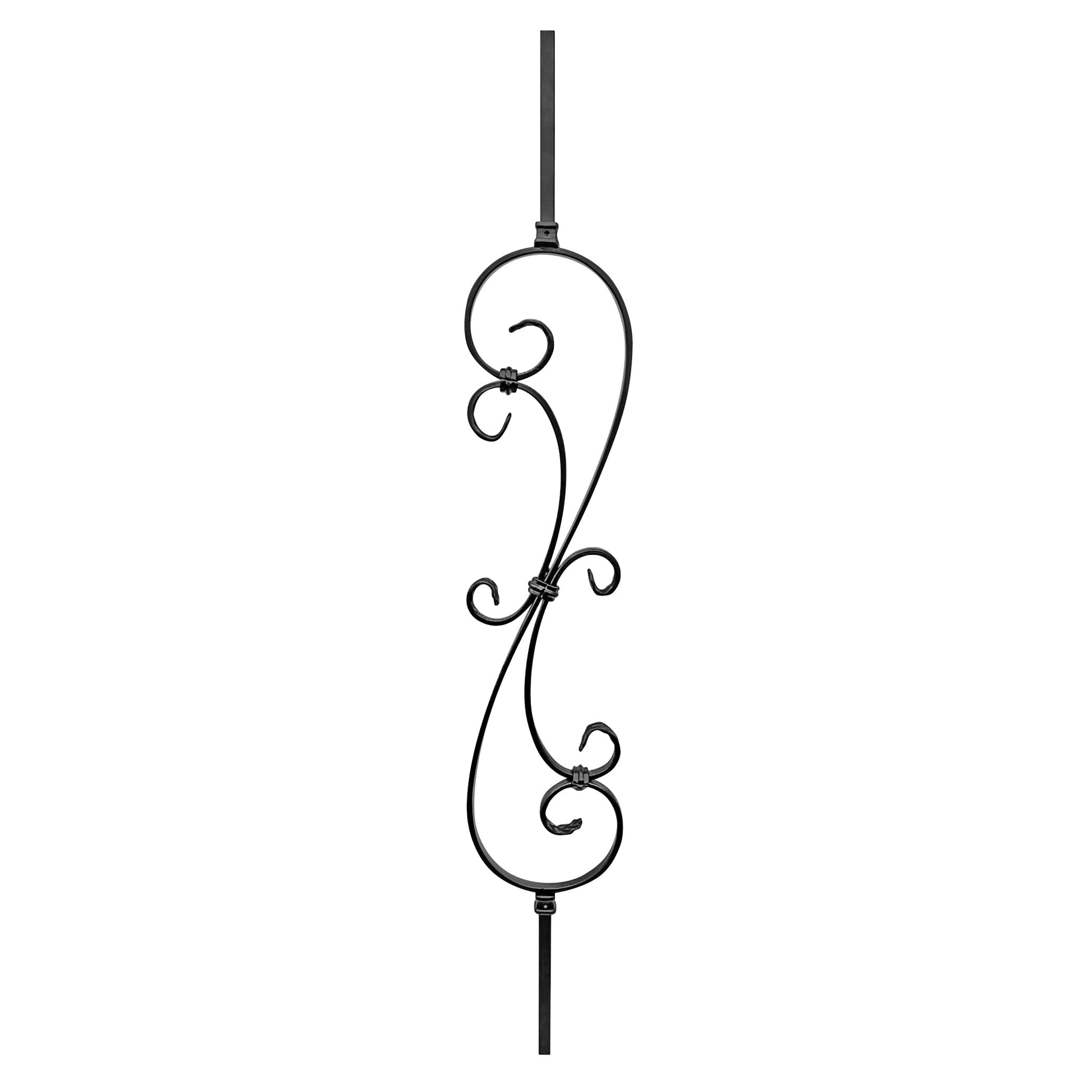 Flower 1/2" Solid Square Shaft Baluster (Textured Black) Mister Baluster