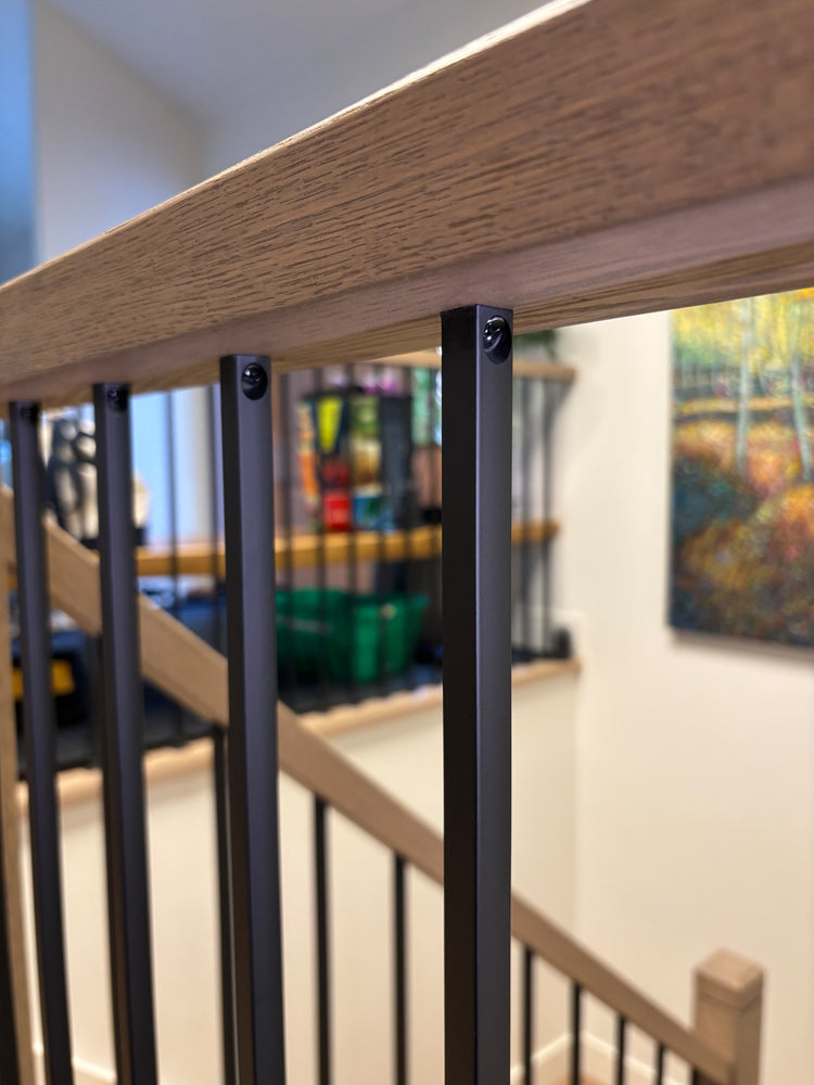 Iron balusters installed on a staircase