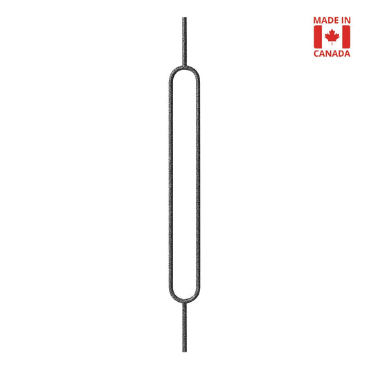 Balustre ovale de grande taille, fût rond massif de 1/2 po (largeur 4,125 po) (veinage argenté)