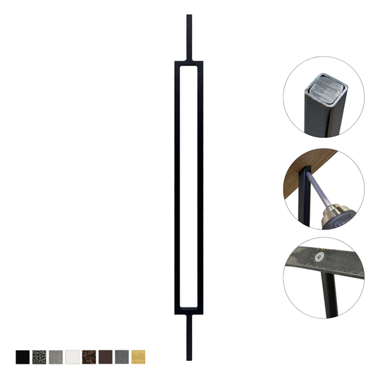 Rectangle 1/2" Hollow Metal Insert Square Shaft Baluster