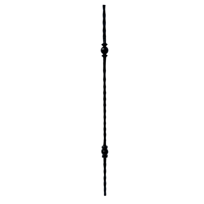 Double Ball Hammer Baluster 1/2" Square Solid Shaft