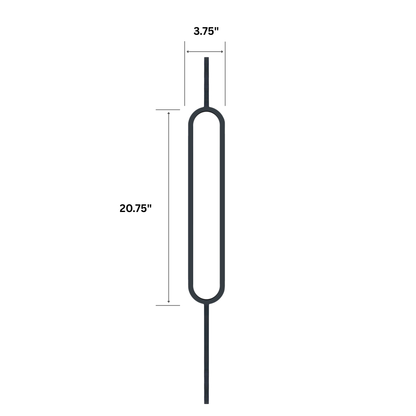 Oval 1/2" Hollow Metal Insert Square Shaft Baluster