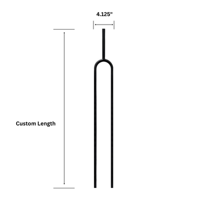 Balustre ovale fendu à fût carré massif de 1/2 po 