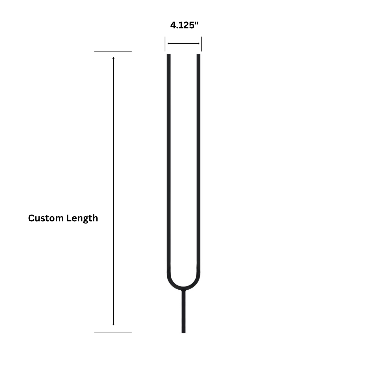 Tuning Fork 1/2" Solid Square Shaft Baluster (Split Oval)