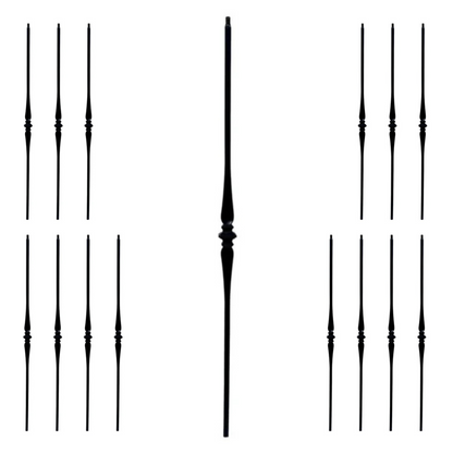 Balustre à tige carrée creuse de 1/2 po à une seule cuillère 