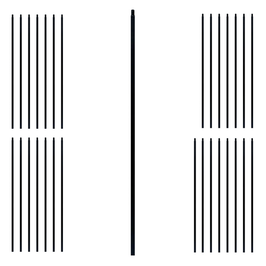 30 Pack Plain 1/2" Hollow Square Shaft Pin Top Balusters