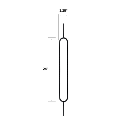 Grand balustre ovale à fût rond massif de 1/2 po 