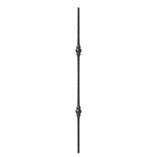 Marteau à bille unique 9/16" Balustre à tige ronde pleine (veinage argenté)