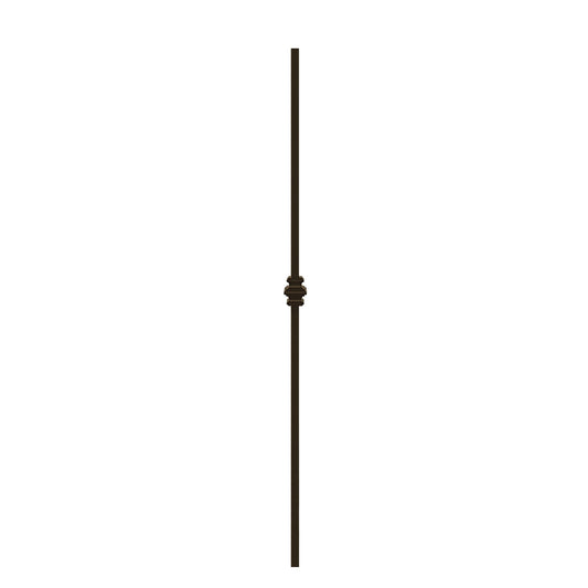 Single Collar 1/2" Hollow Metal Insert Square Shaft Baluster (Burnt Penny) Mister Baluster
