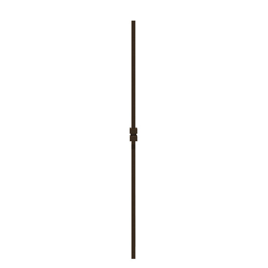 Single Square Collar 1/2" Hollow Metal Insert Square Shaft Baluster (Burnt Penny) Mister Baluster