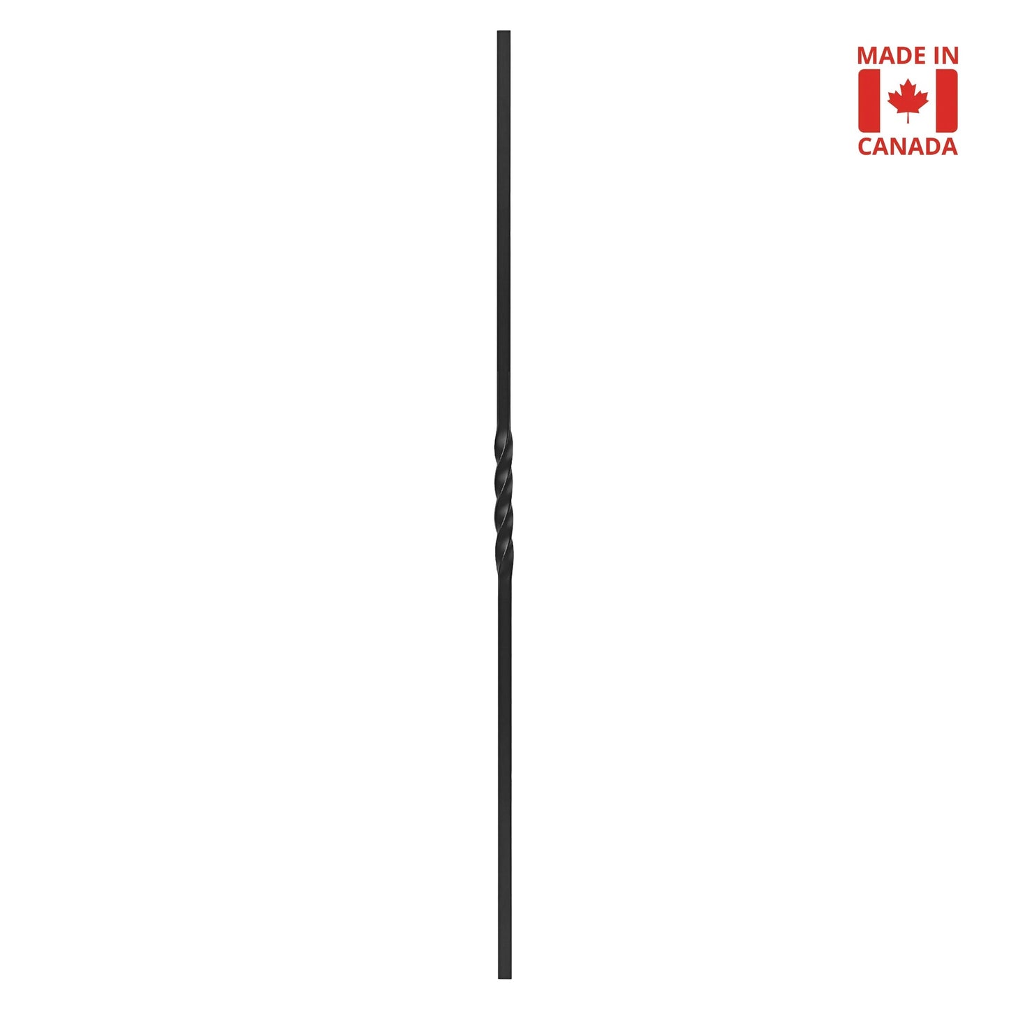 Single Twist 1/2" Solid Square Shaft Baluster (Textured Black) Mister Baluster