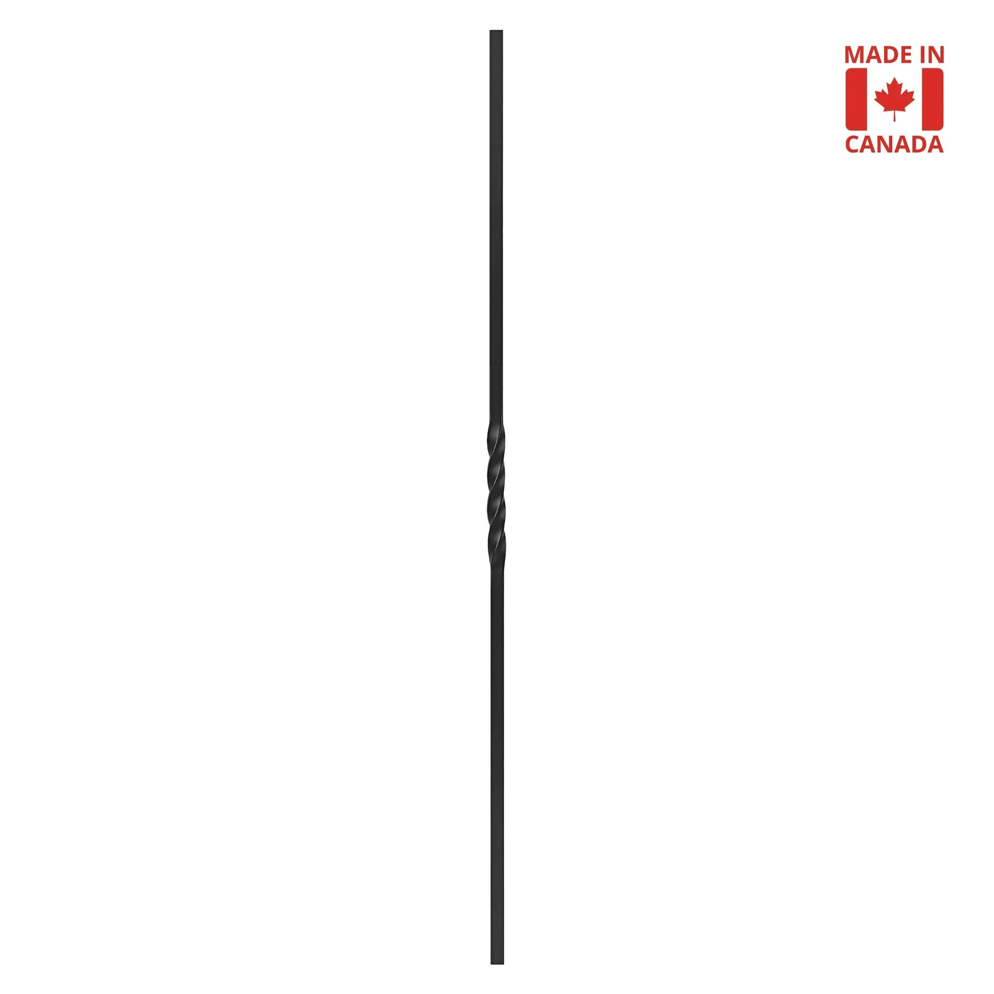 Single Twist 1/2" Solid Square Shaft Baluster (Textured Black) Mister Baluster