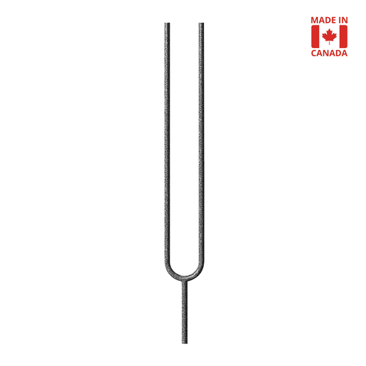 Tuning Fork 1/2" Solid Round Shaft Baluster (U Shaped Split Oval - 4.125" Width) (Silver Vein)