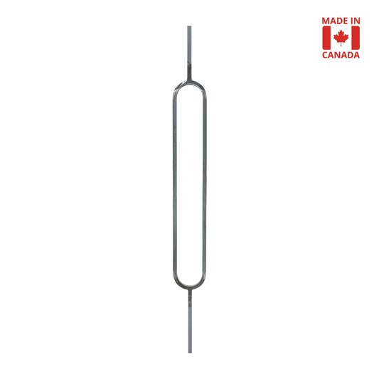 Balaustre ovalado de eje cuadrado sólido de 1/2" 