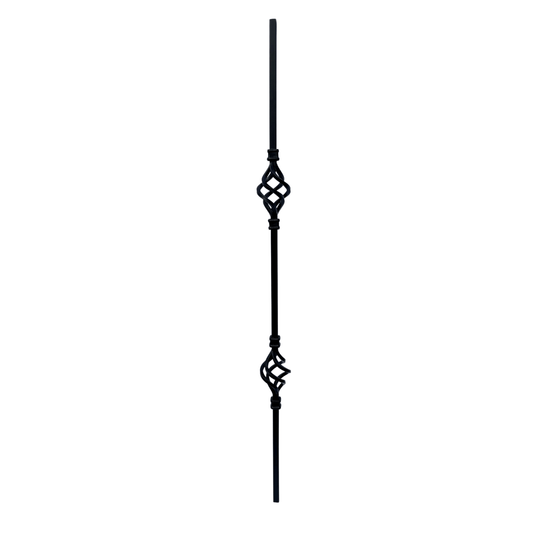 Double Basket Baluster Baluster 1/2" Square Shaft Solid Core - Mister Baluster