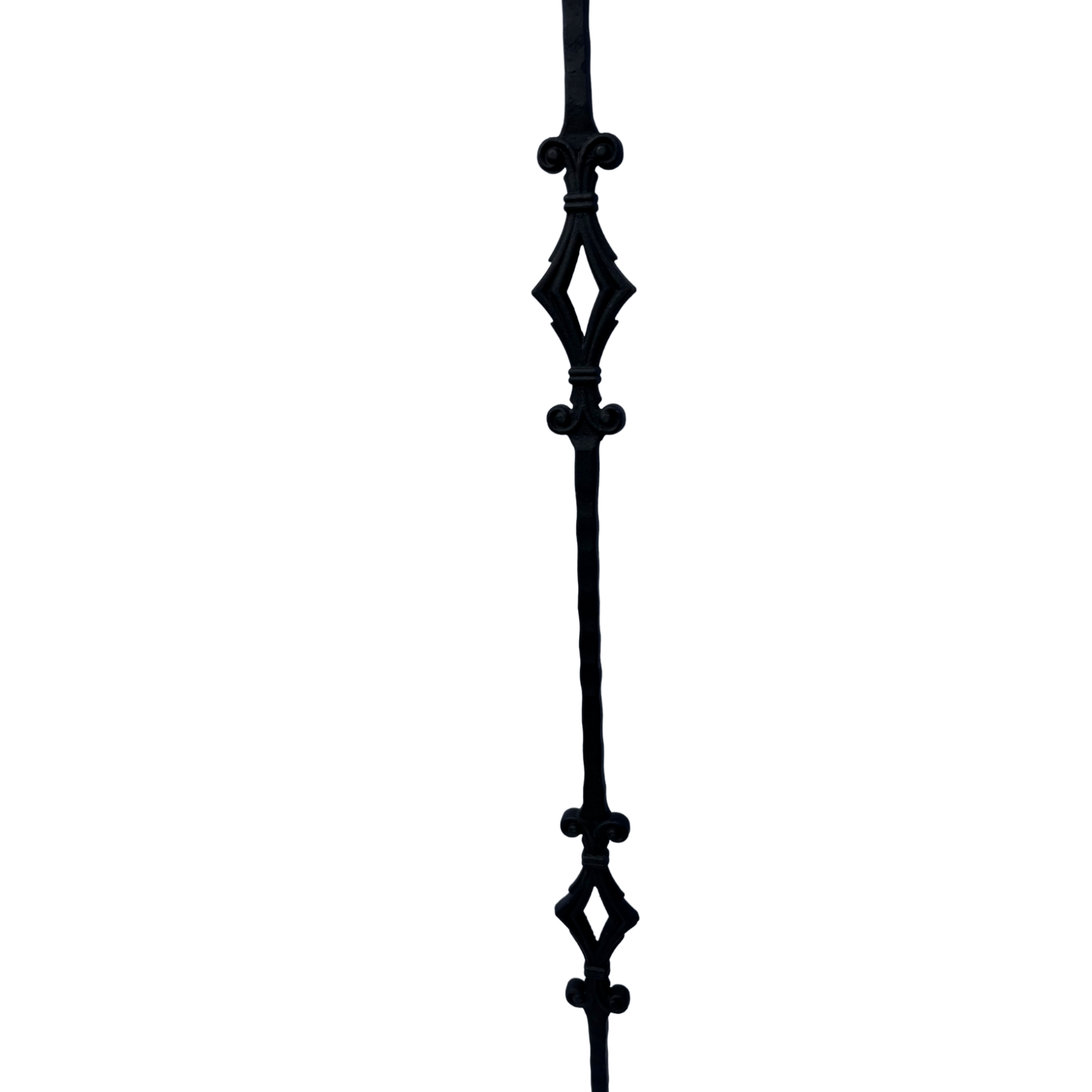 Double Diamond Hammer Baluster 1/2" Square Shaft Solid Core - Mister Baluster