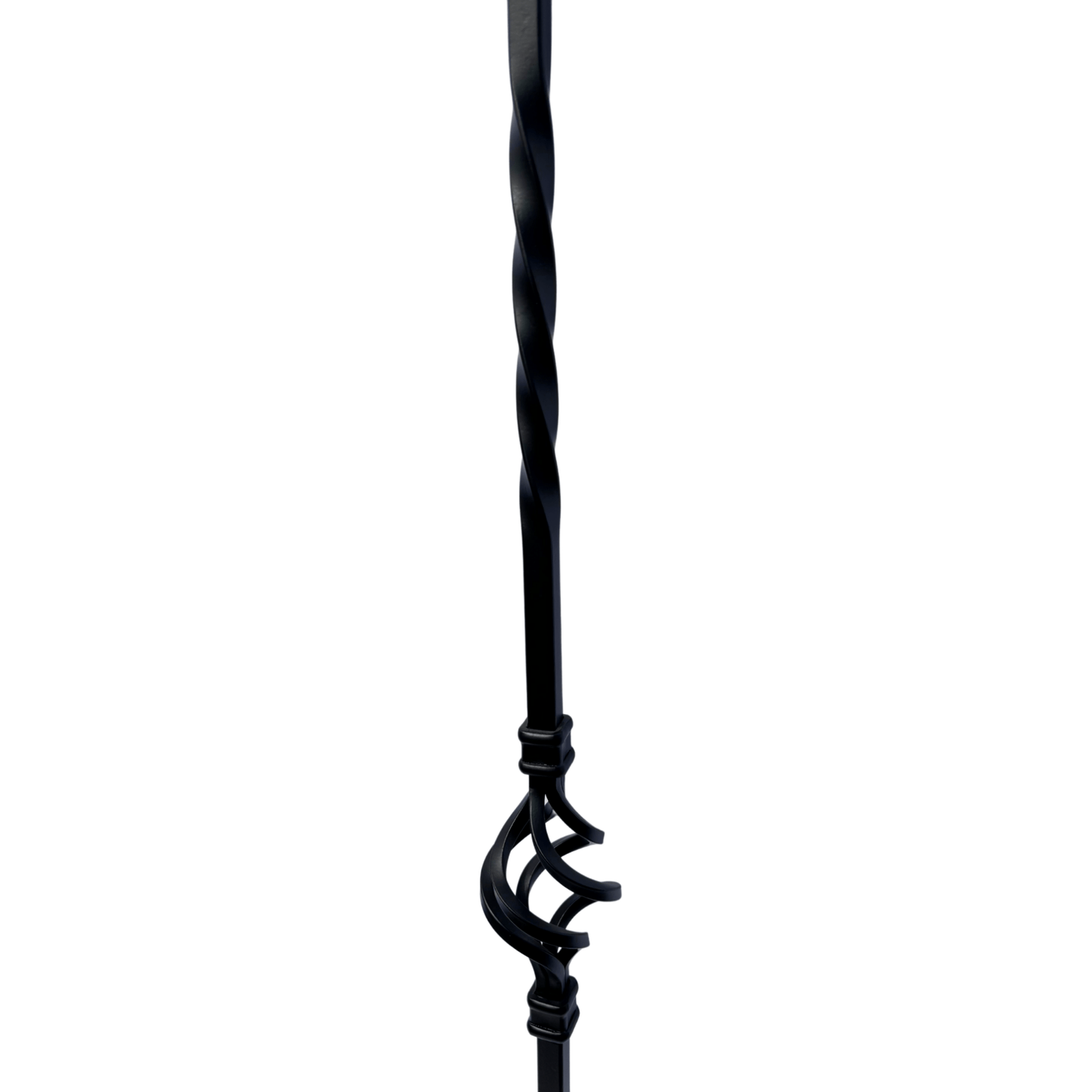 Single Basket with Twist Baluster 1/2" Square Shaft Solid Core - Mister Baluster