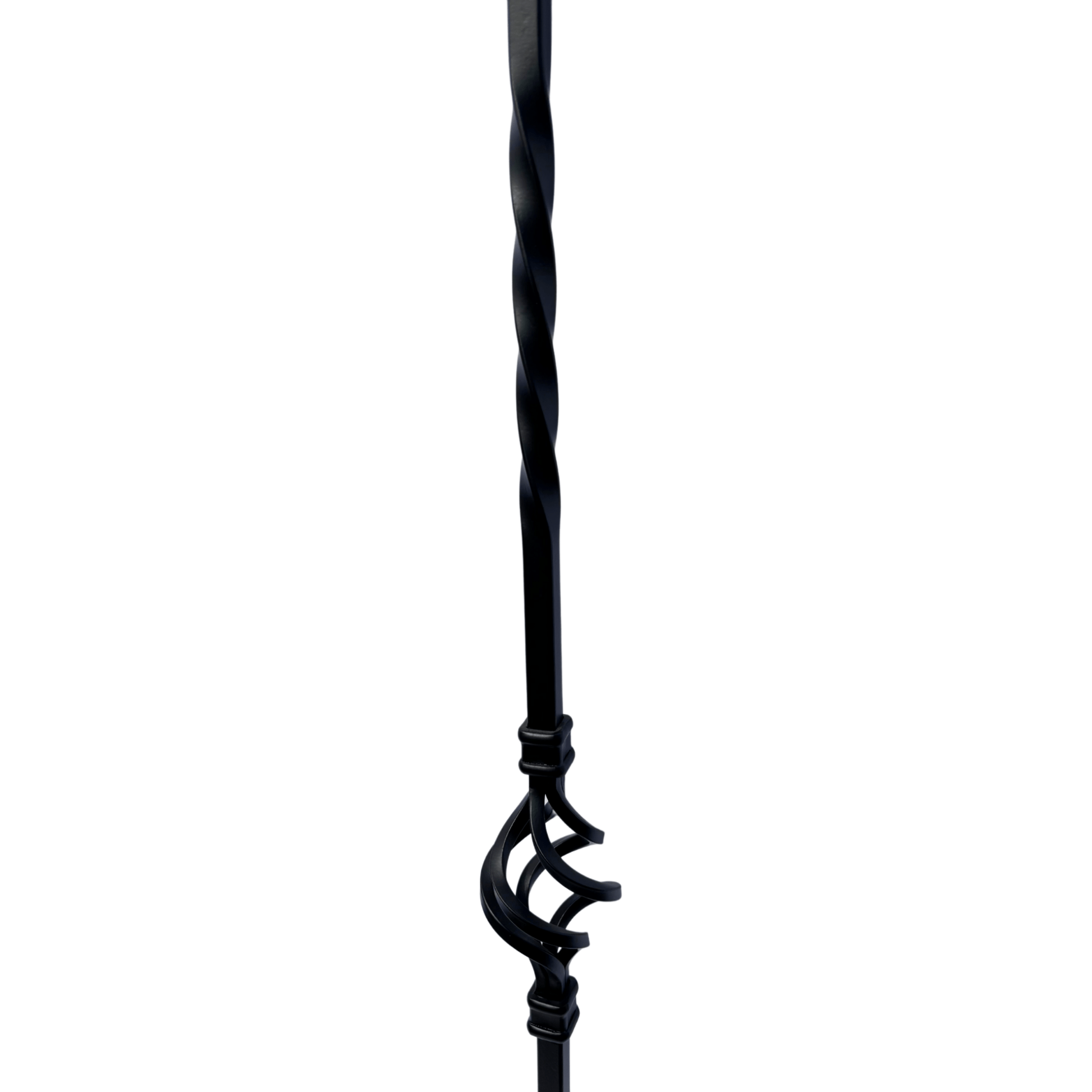 Single Basket with Twist Baluster 1/2" Square Shaft Solid Core - Mister Baluster