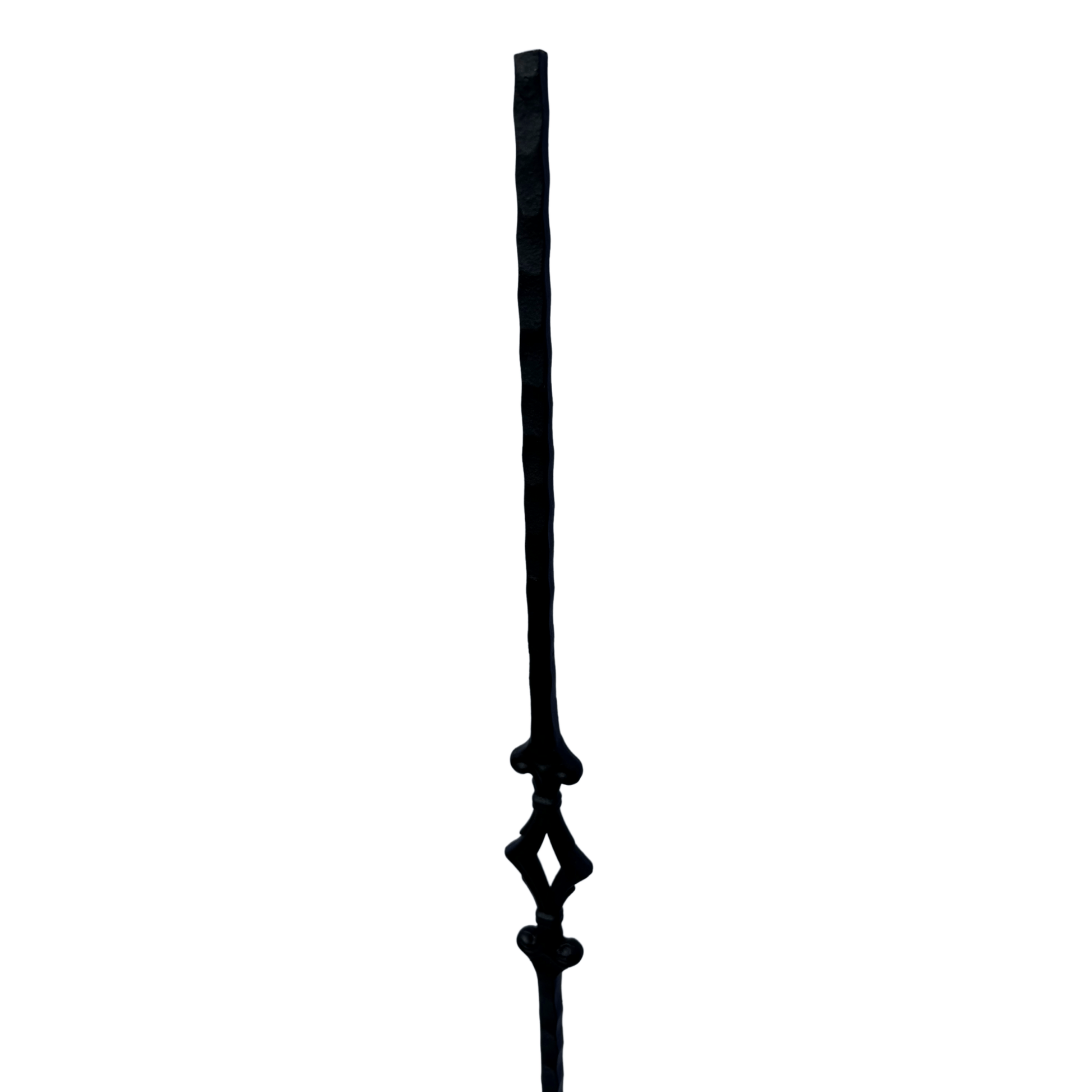 Single Diamond Hammer Baluster 1/2" Square Shaft Solid Core - Mister Baluster