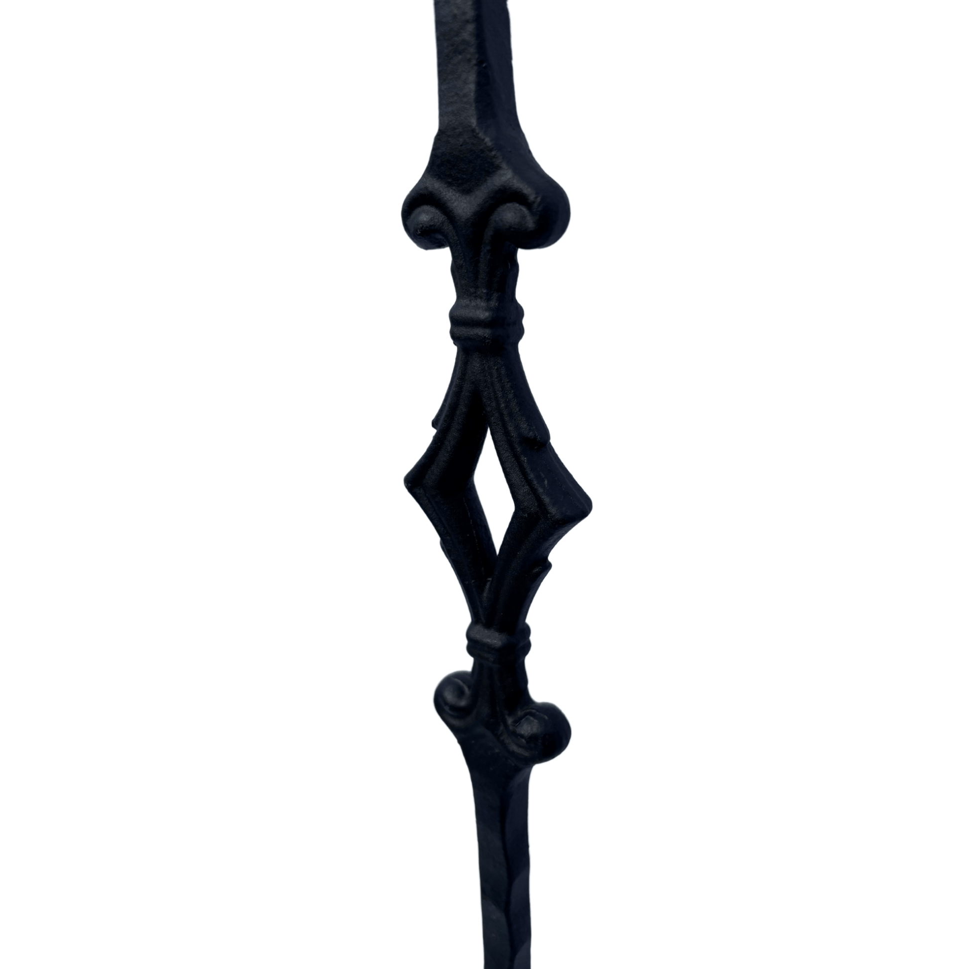 Single Diamond Hammer Baluster 1/2" Square Shaft Solid Core - Mister Baluster
