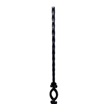 Single Oval Hammer Baluster 1/2" Square Shaft Solid Core - Mister Baluster
