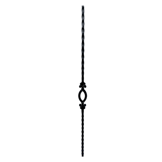 Single Oval Hammer Baluster 1/2" Square Shaft Solid Core - Mister Baluster